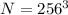 $N=256^3$